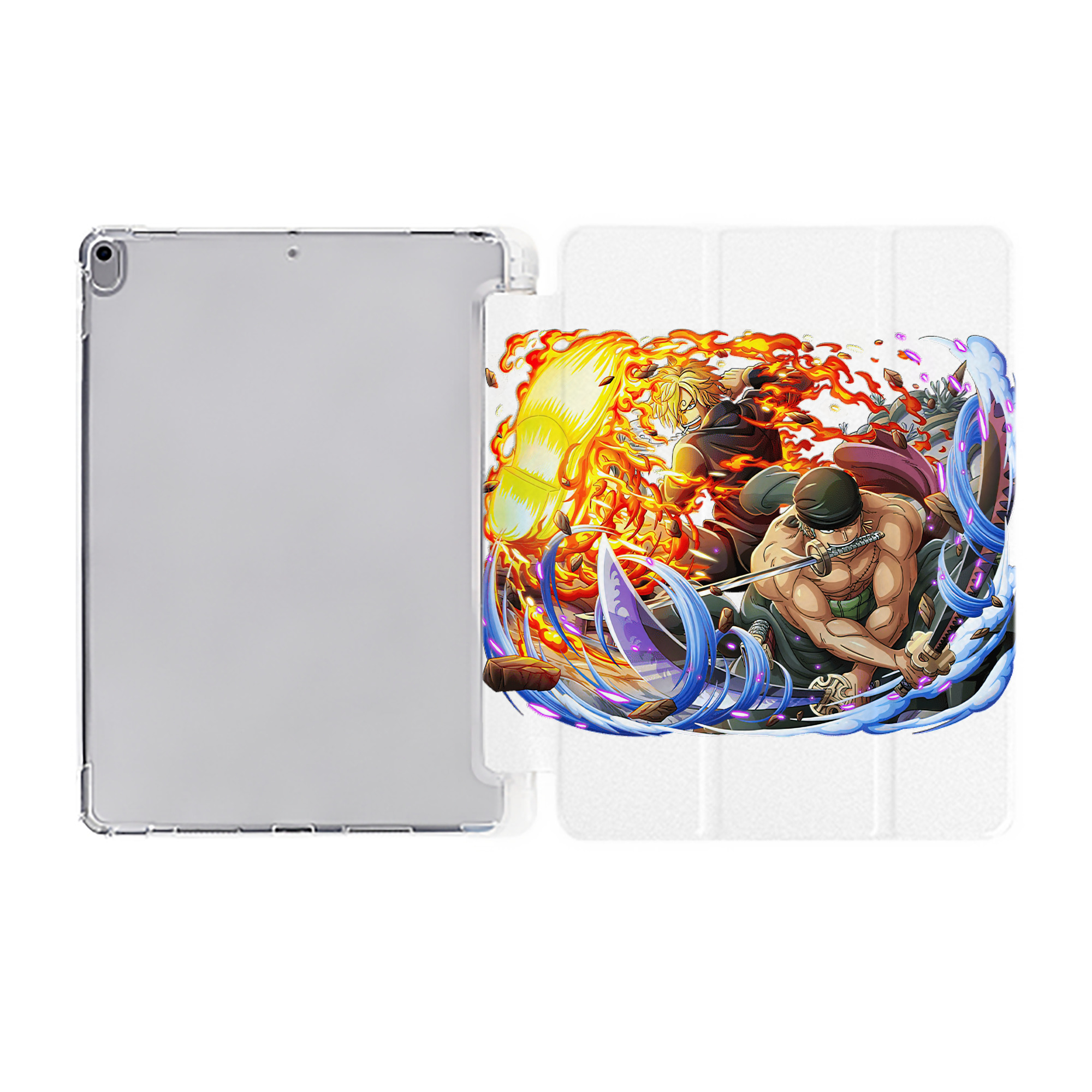 （画像用） ワンピース ロロノア・ゾロ ONE PIECE Roronoa Zoro IPad ケース ペン収納付き 三つ折りスタンド PUレザー×シリコン 対応機種9.5/10.5/10.9インチ